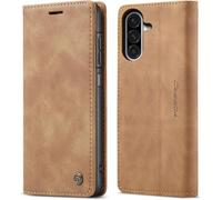 Coque Samsung Galaxy A26 5g Marron Portefeuille Cuir + Verre Trempé 3d Offert - Fentes Cartes, Rfid, Support Pliable, Magnétique, Antichoc 2024