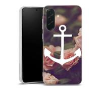 Coque Samsung Galaxy A27 5G ancre florale fond de roses Housse silicone, antichocs, protection optimale - Motif floral