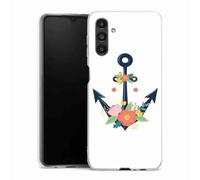 Coque Samsung Galaxy A27 5G ancre florale nautique fleurs mignonnes Housse silicone, antichocs, protection optimale - Motif floral