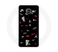 Coque Samsung Galaxy A3 2016 Nike Jordan Blanc Rouge Fond Noir