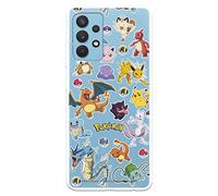 Coque Samsung Galaxy A32 4G Pokémon Officiel - Sticker Poké Ball pour Protéger Votre Téléphone Portable - Coque en Silicone Souple avec Licence Officielle