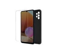 Coque Samsung Galaxy A32 Souple et Verre Trempé 9H Noir