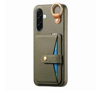 COQUE Samsung Galaxy A37 avec Crochet, Support, Anti-Choc Téléphone Housse avec Miroir intégré, Texture Cuir Étui Protecteur Slim pour Samsung Galaxy A37-Vert