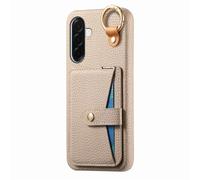 COQUE Samsung Galaxy A37 avec Crochet, Support, Anti-Choc Téléphone Housse avec Miroir intégré, Texture Cuir Étui Protecteur Slim pour Samsung Galaxy A37-Kaki