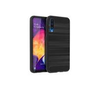 Coque Samsung Galaxy A50 Silicone Gel Finition Carbone Effet Métal Brossé noir