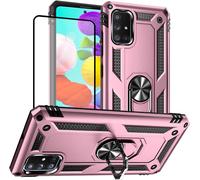 Coque Samsung Galaxy A51 (Compatible 4g, Pas Pour 5g) Avec Protecteur D'écran ¿ Étui Antichoc Style Militaire En Gel Silicone Avec Anneau Support Rotatif ¿ Or Rose