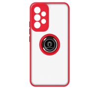 Coque Samsung Galaxy A53 5G Bi-matière Bague Métallique Support Vidéo Rouge