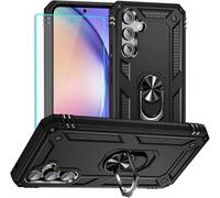 Coque Samsung Galaxy A54 5g - Étui Silicone Renforcé Anti-Choc Avec Protection Écran Hd Et Support/Béquille (Noir)