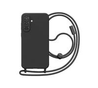 Coque Samsung Galaxy A56 - Silicone, Cordon Tour de Cou, Noir