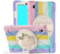 Coque Samsung Galaxy A7 Lite 8.7 T220 T225 T225N T225C, Étui Robuste Antichoc, Support Rotatif 360 et Dragonne, Protection Housse pour Samsung Galaxy A7 Lite 8.7 T220 T225 T225N T225C (Rose Coloré)