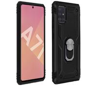 Coque pour Samsung Galaxy A71 Antichoc bi-matières Bague Support Vidéo noir