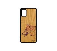 Coque Samsung Galaxy A71 en bois silicone loup dessin pastel jolie solitaire azteque multicolore smartphone animaux antichoc tribal