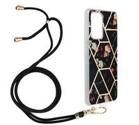 Coque Samsung Galaxy A72 Motif géométrique Cordon Amovible noir