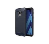 - Coque Samsung Galaxy A8 PLUS 2018 A8+ A730F Housse Etui Gel Motif Fibre Carbone Luxe Flex TPU Premium, Bleu Foncé [Dimensions PRECISES Smartphone :