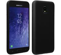 Coque pour Samsung Galaxy J3 2018 Silicone Semi-rigide Mat Finition Soft Touch Noir