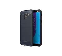 - Coque Samsung Galaxy J6 2018 Sm-j600f Housse Etui Gel Motif Fibre Carbone Luxe Flex Tpu Premium, Bleu Foncé [dimensions Precises Smartphone : 149.3