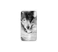 Coque Samsung Galaxy J7 2018 Le Loup Et La Louve Animal Noir Et Blonc