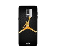 Coque Samsung Galaxy j8 2018 Jordan logo 23 nike basketball couleur dorée
