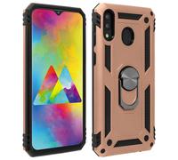 Coque Samsung Galaxy M20 Bi matière Rigide et souple Bague Support rose gold