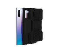Coque Samsung Galaxy Note 10 Bi matière Rigide et Silicone Béquille Support Noir