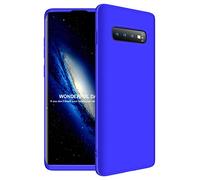 Coque Samsung Galaxy S10 Plus S10+ 360 Degres Ultra Slim Fine antichoc +avec verre trempe Housse Case ZSCHAO Coque Galaxy S10 Plus rigide Dur Anti choc 3 en 1 mate Case Cover Pour Galaxy S10 Plus Bleu