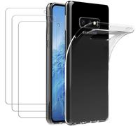 Coque Samsung Galaxy S10e / S10 E + 3 Unités Trempé Film Transparent Tpu Silicone Coque + Verre Trempé Protecteur D'écran Ultra Mince Et Coque Pour Samsung Galaxy S10e