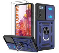 Coque Samsung Galaxy S20 FE 5G/4G(Pas S20) - Housse Militaire Antichoc [2 HD TPU Film + Anneau] - Protection 360° PC Dur & Gel Silicone TPU - Étui pour S20 FE - Résistance Chocs, Chutes,Bleu