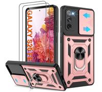 Coque Samsung Galaxy S20 FE 5G/4G(Pas S20) - Housse Militaire Antichoc [2 HD TPU Film + Anneau] - Protection 360° PC Dur & Gel Silicone TPU - Étui pour S20 FE - Résistance Chocs, Or Rose