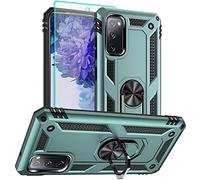 Coque Samsung Galaxy S20 FE avec Film Protection, 360 Full Body Protection PC Dur Anti-Chut Renforcée Armor Antichoc pour Samsung Galaxy S20 FE Vert foncé
