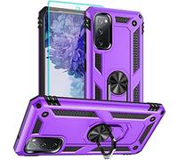 Coque Samsung Galaxy S20 FE avec Film Protection, 360 Full Body Protection PC Dur Anti-Chut Renforcée Armor Antichoc pour Samsung Galaxy S20 FE Violet