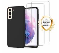 EVETANE Coque compatible Galaxy S21 5g antichoc Noir + 2 vitres