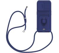 Coque Samsung Galaxy S22 Ultra ¿ Bumper Tpu Anti-Choc Avec Cordon Tour De Cou Réglable 140 Cm, Protection D'objectif Coulissante, Porte-Cartes Slim, Anneau Métal Rotatif 360° Compatible Support Magnét