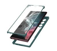Coque Samsung Galaxy S22 Ultra Dos Plexiglas et Avant Polymère Contour vert