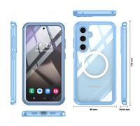 Coque Samsung Galaxy S24 FE, Couverture arrière en verre trempé 9H Blue