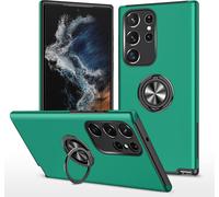 Coque Samsung Galaxy S24 Ultra Hybride Pc+Tpu Double Couche Bague Métallique 360° Support, Antichoc Antirayures Anti-Jaunissement Intérieur Microfibre Grip Antidérapant Dissipation Chaleur Nid D'abeil