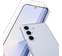 EVETANE Coque Samsung Galaxy S25+ Antichoc coins renforces Silicone + 2 Vitres en verre trempe Protection ecran