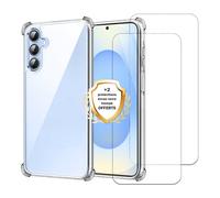 Coque Samsung Galaxy S25 Antichoc Silicone Bords Renforcés + 2 Vitres En Verre Trempé Protection Écran Evetane