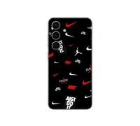 Coque Samsung Galaxy S25 Plus Nike Jordan Blanc Rouge Fond Noir