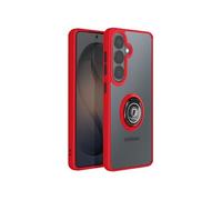 Coque pour Galaxy S26 Plus Protection Rigide avec Anneau Rotatif 360° Rouge