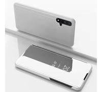 Coque Samsung Galaxy S9 Plus Flip Clear View Translucide Miroir Cover Standing 360°Housse Étui Antichoc Smart Cover Bumper + Film Verre Trempé 2 Pièce Pour Samsung Galaxy S9 Plus -Argent