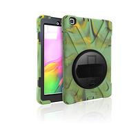 Coque Samsung Galaxy Tab A 8.0 T290 T295, Étui Robuste Antichoc, Support Rotatif 360 et Dragonne, Protection Housse pour Samsung Galaxy Tab A 8.0 T290 T295 (Camouflage)