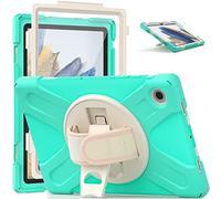 Coque Samsung Galaxy Tab A8 10.5 X200 X205, Étui Robuste Antichoc, Support Rotatif 360 et Dragonne, Protection Housse pour Samsung Galaxy Tab A8 10.5 X200 X205 (Vert)