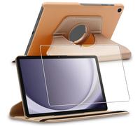 ebestStar - Coque pour Samsung Galaxy Tab A9+ (2023) SM-X210, Etui Rotatif 360, Housse Protection PU Cuir, Or/Doré + Verre Trempé
