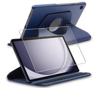 ebestStar - Coque pour Samsung Galaxy Tab A9+ (2023) SM-X210, Etui Rotatif 360, Housse Protection PU Cuir, Bleu Foncé + Verre Trempé