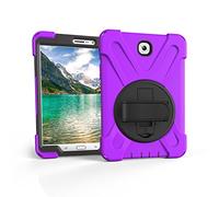 Coque Samsung Galaxy Tab S2 8.0 T710 T713 T715 T719, Étui Robuste Antichoc, Support Rotatif 360 et Dragonne, Protection Housse pour Samsung Galaxy Tab S2 8.0 T710 T713 T715 T719 (Mauve)