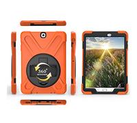 Coque Samsung Galaxy Tab S2 9.7 T819 T815 T813 T810, Étui Robuste Antichoc, Support Rotatif 360 et Dragonne, Protection Housse pour Samsung Galaxy Tab S2 9.7 T819 T815 T813 T810 (Orange)