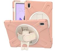 Coque Samsung Galaxy Tab S7 FE 12.4 T730 T735 T736B T736N, Étui Robuste Antichoc, Support Rotatif 360 et Dragonne, Protection Housse pour Samsung Galaxy Tab S7 FE 12.4 T730 T735 T736B T736N (Or Rose)