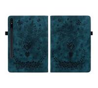 Coque Samsung Galaxy Tab S9 FLOODKING - Étui avec Porte-Stylet, Support Ajustable, Design Fleur & Papillon, Coque TPU Antichoc Bleu Bleu