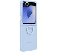 Samsung Galaxy Z Flip6 Coque Silicone avec Anneau Bleu