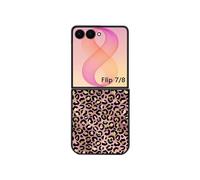 Coque Samsung Galaxy Z Flip 7 et 8 Motif Léopard Rose Multicolore Semi-rigide